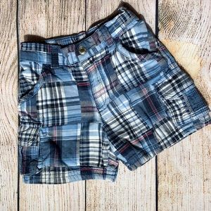Faded Glory boys madras cargo shorts sz12mo